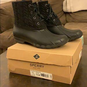 Saltwater Rope Black Sperry Duckboots